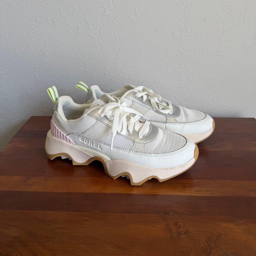 Sorel Kinetic Impact II Wonder Lace White Pink Sneaker Womens 7.5 Girly